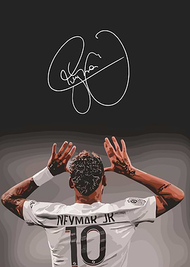 Neymar Jr. Illustration with Signature