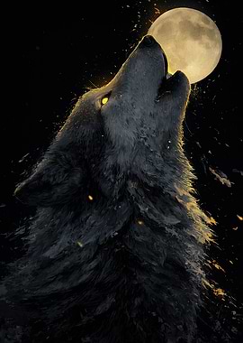 Howling Wolf at the Moon