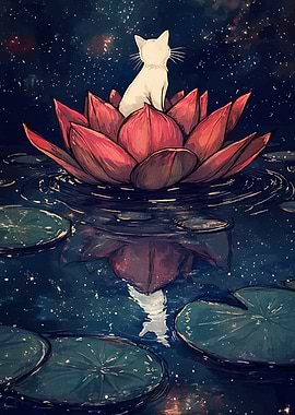 Cat Lotus Flower Space