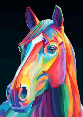 Colorful Horse Portrait