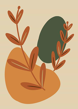 Abstract Floral Art with Geometric Shapes