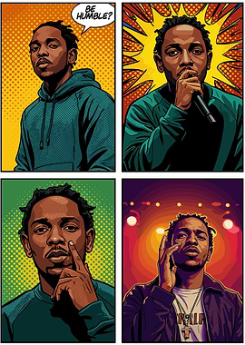 Kendrick Lamar Comic Book Style Portrait