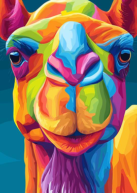 Colorful Camel Portrait