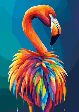 Colorful Flamingo Digital Art