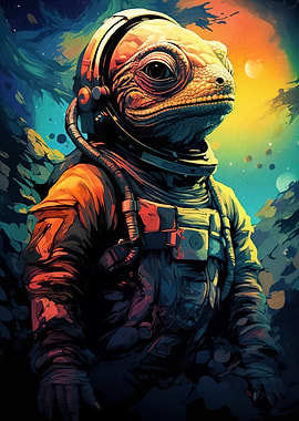 Lizard Astronaut Space