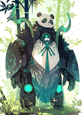 Cyberpunk Panda Bamboo