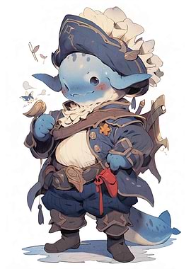 Whale Pirate Character