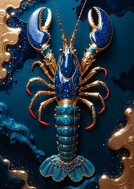 Gold Lobster Kintsugi Art