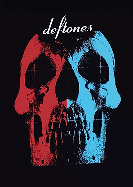 Deftones Skull Red and Blue