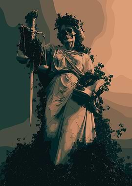 Lady Justice Skull Statue
