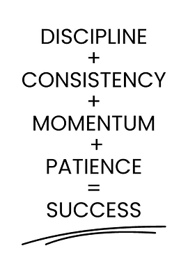 Discipline, Consistency, Momentum, Patience = Success