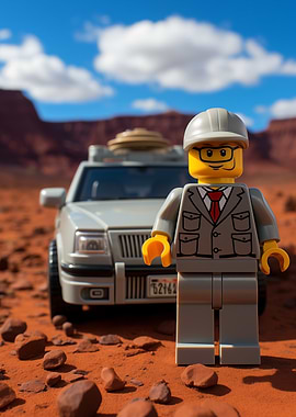 Lego Man in Desert Landscape