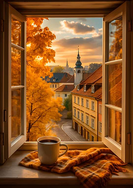 Autumn View with Coffee