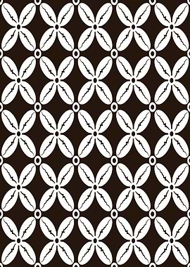 Floral Pattern in White and Brown