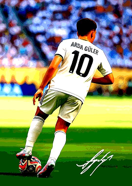 Arda Güler Soccer Player Illustration