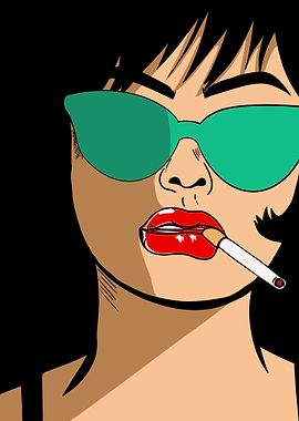 Woman with Sunglasses and Cigarette