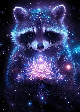 Cosmic Raccoon Lotus Flower