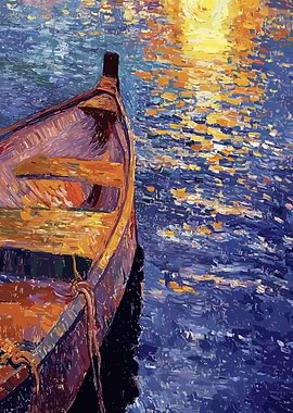 Boat on Water Painting