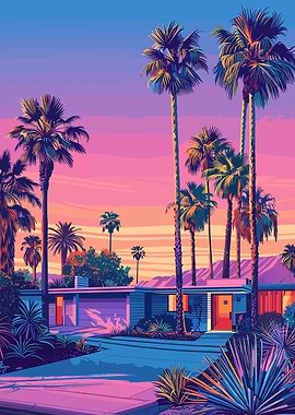 Palm Springs House Sunset