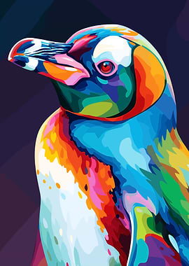 Colorful Penguin Portrait