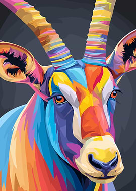 Colorful Oryx Portrait