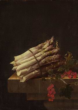 Still Life with Asparagus and Currants