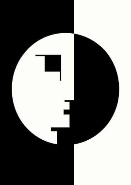 Abstract Face in Black and White