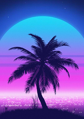 Synthwave Palm Tree
