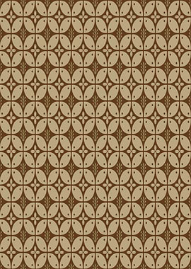 Brown Floral Batik Pattern