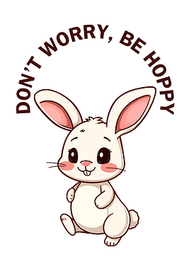Cute Bunny with Motivational Text