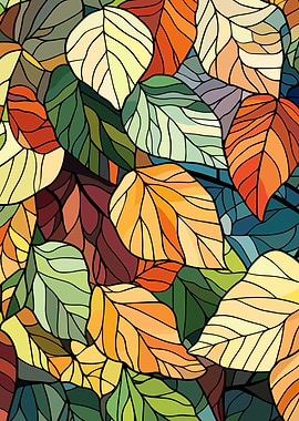 Colorful Autumn Leaves Pattern