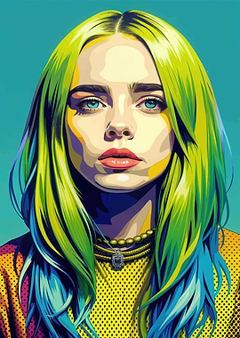 Billie Eilish Pop Art Portrait