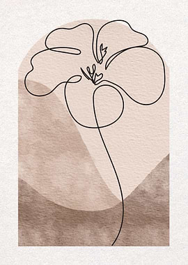 Minimalist Flower Line Art