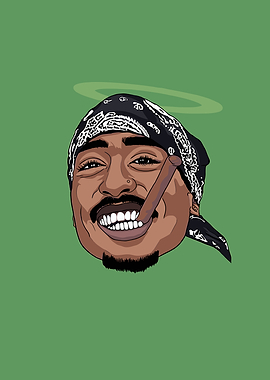 Tupac Shakur Cartoon Portrait