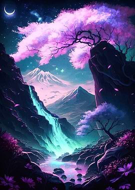 Fantasy Landscape Cherry Blossoms