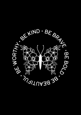 Butterfly Floral Inspirational Quote