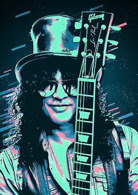 Slash with Gibson Les Paul guitar