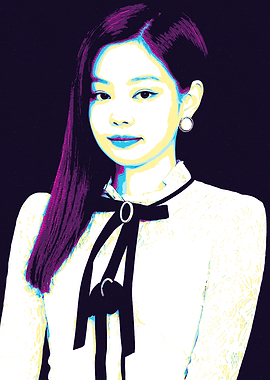 Jennie Kim Retro Pop Art Portrait