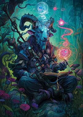 Mystical Ram Wizard in Forest