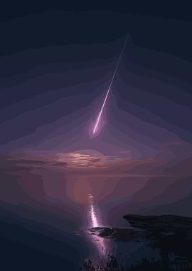 Night Sky with Shooting Star