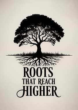 Roots That Reach Higher Tree Silhouette
