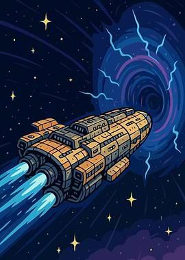 Spaceship approaching a black hole