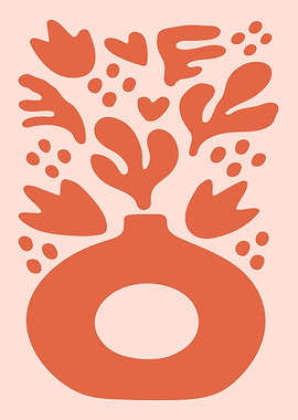 Abstract Floral Vase Art Print