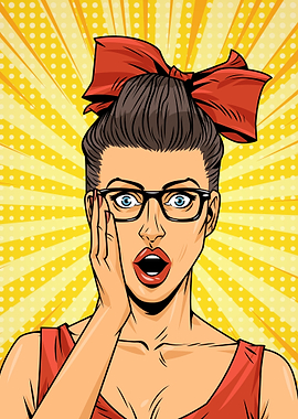 Surprised Woman in Pop Art Style