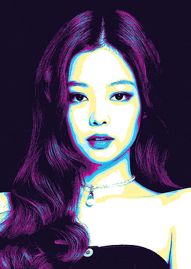 Jennie Kim Retro Pop Art Portrait