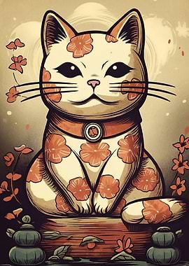 Floral Cat Animal