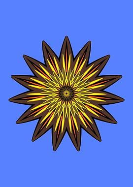 Abstract Starburst on Blue Background