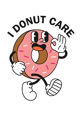 I Donut Care Cartoon Character
