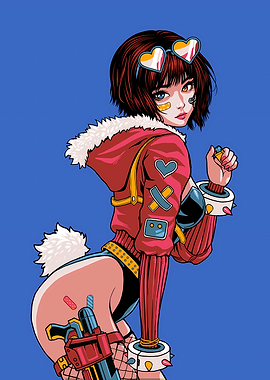 Cyberpunk Bunny Girl Illustration