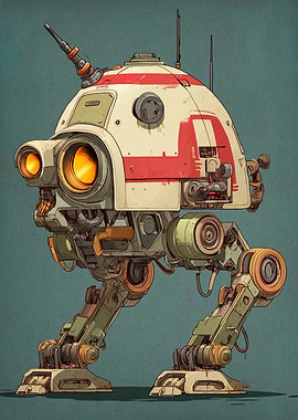 Mechanical Robot Walker with Dome Head